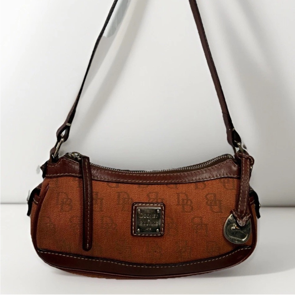 Vintage Dooney & Bourke Denim Purse w Leather Trim Small Y2K Rare Red